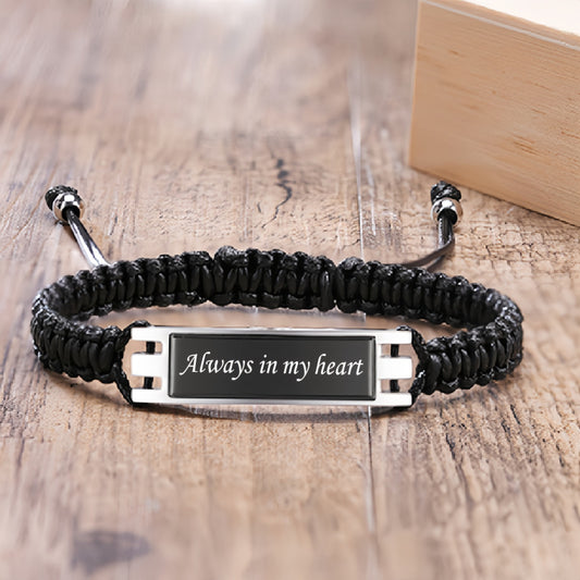 Cremation Urn Bracelet "Always in my heart" Memorial Jewelry-A033