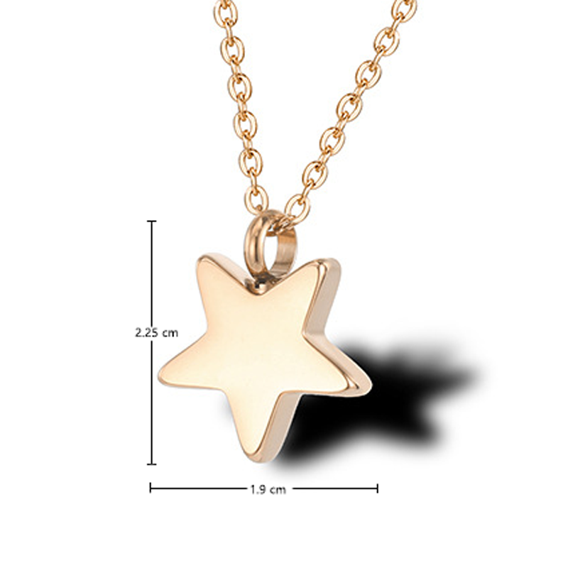 Cremation Urn Necklace Star Pendant Memorial Jewelry-A045