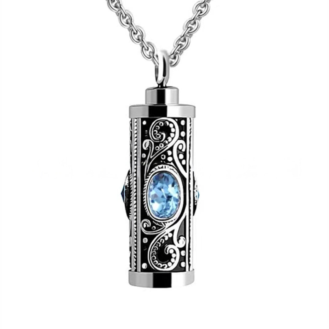 Birthstone Pendant Cremation Urn Necklace -A022