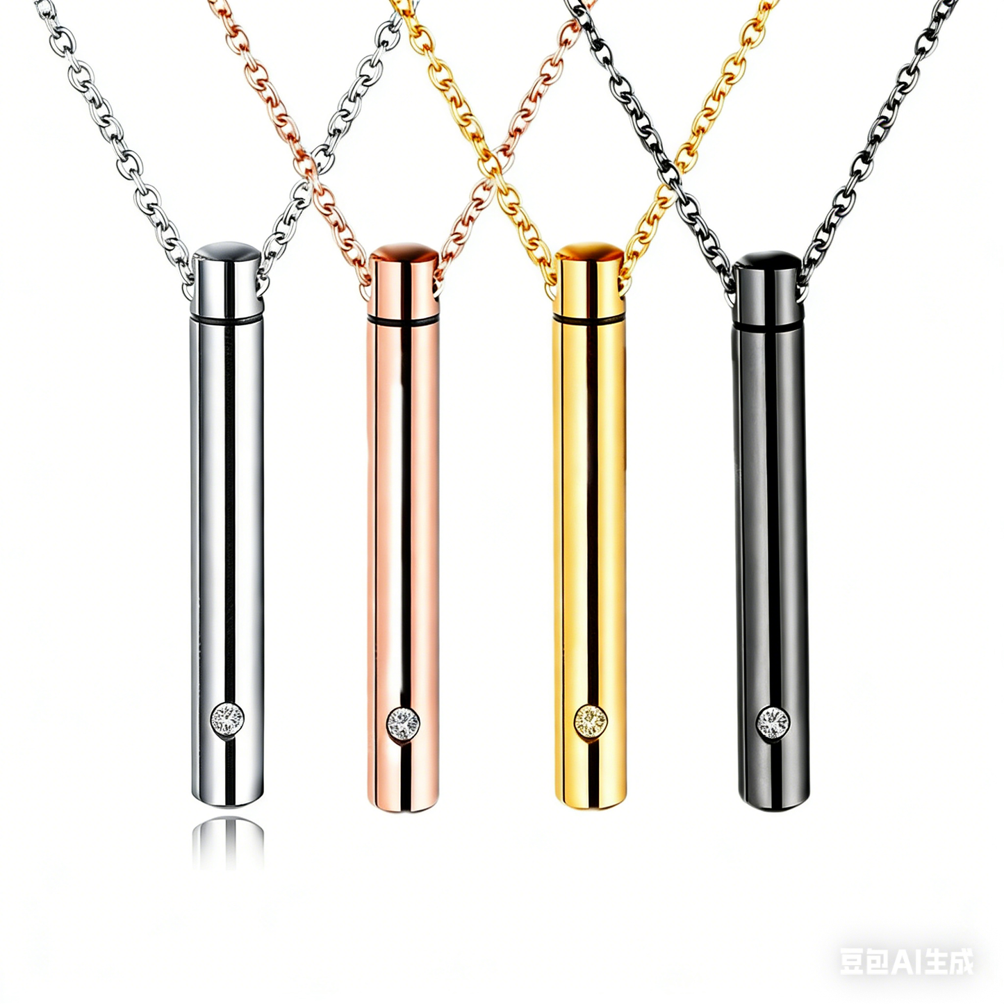 Cremation Urn Necklace Minimalist Cylinder Pendant Memorial Jewelry-A048