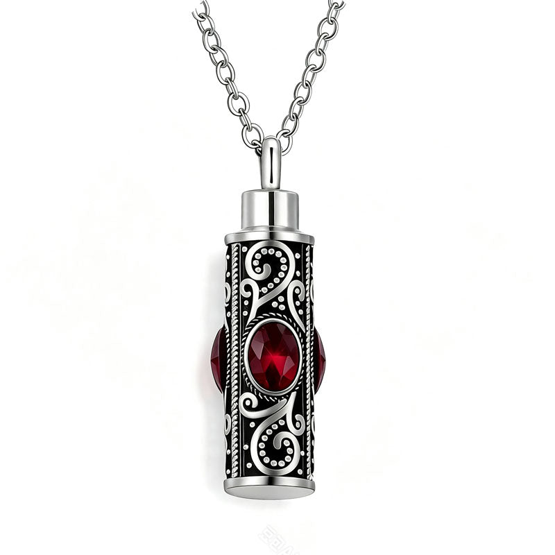 Birthstone Pendant Cremation Urn Necklace -A022