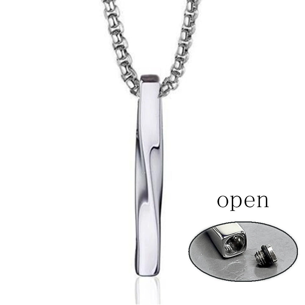 Twisted Pendant Cremation Urn Necklace for Ashes-A025