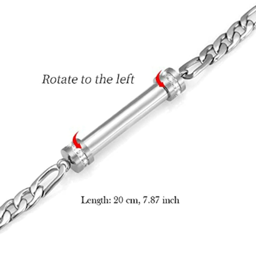 Cremation Urn Bracelet with Zircon Memorial Jewelry-A026