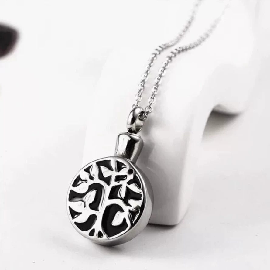 Cremation Urn Necklace Life Tree Pendant Memorial Jewelry-A027