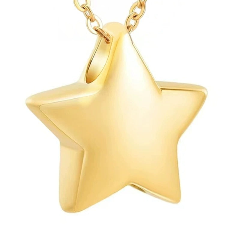 Cremation Urn Necklace Star Pendant Memorial Jewelry-A030