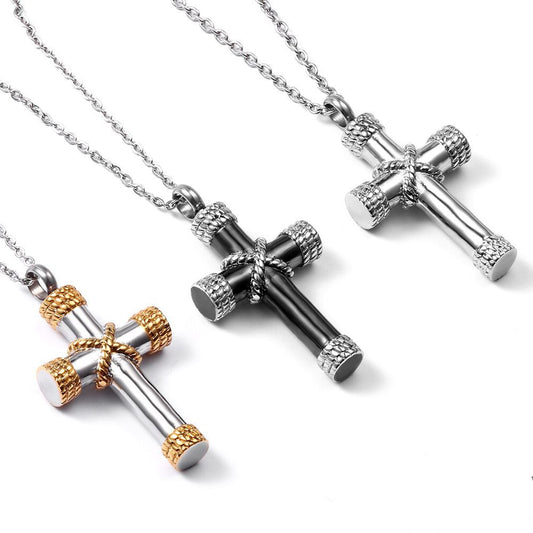 Cremation Urn Necklace Cross Pendant for Ashes-A020
