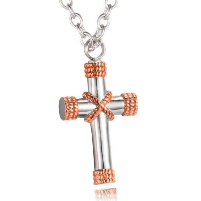 Cremation Urn Necklace Cross Pendant for Ashes-A020