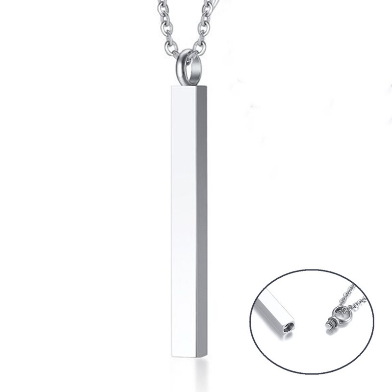 Cremation Urn Necklace Cube Pendant Memorial Jewelry-A046