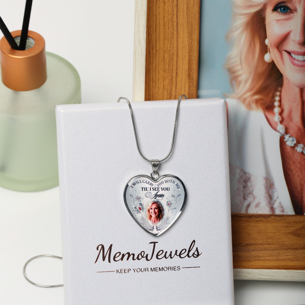 Custom Photo Memorial Necklace/Keychain "I Will Carry You With Me” - N001
