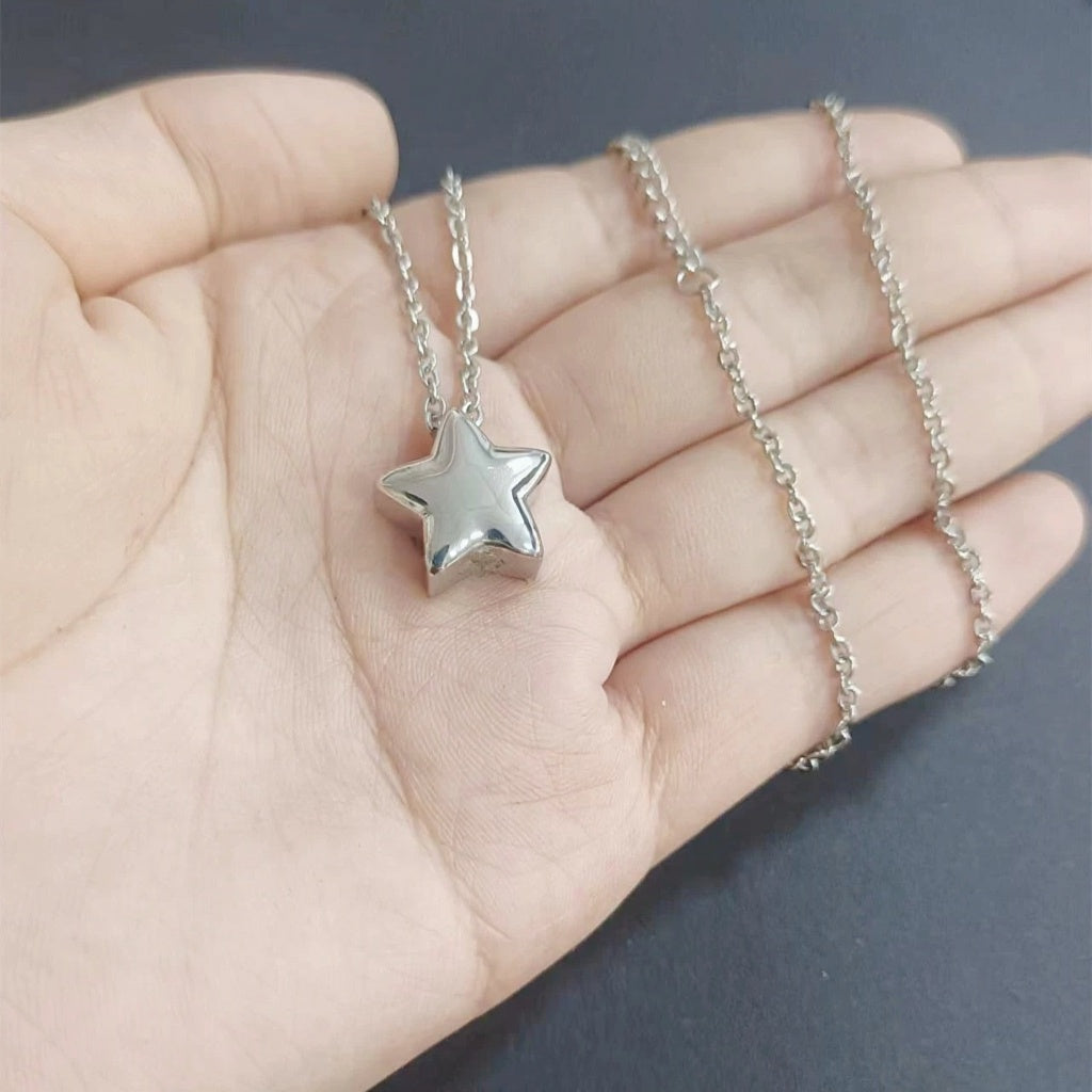Cremation Urn Necklace Star Pendant Memorial Jewelry-A030