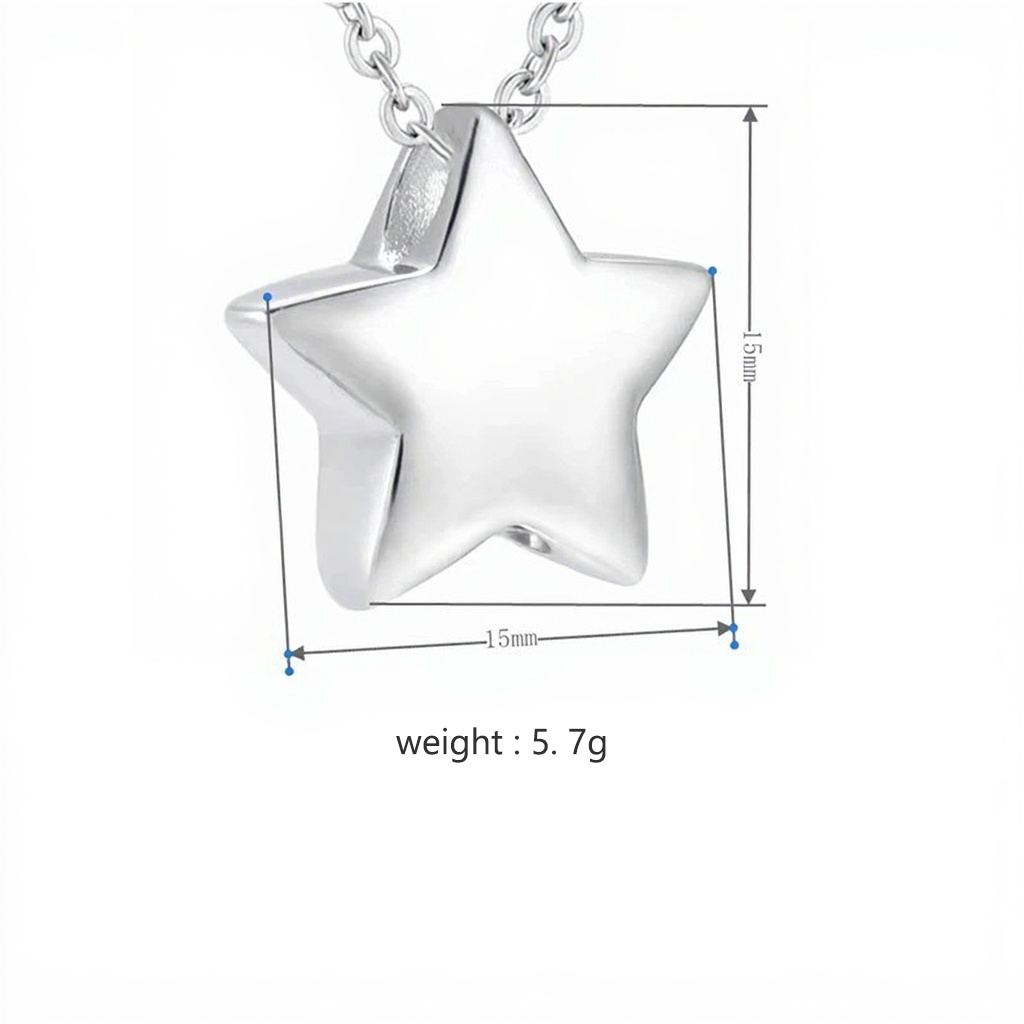 Cremation Urn Necklace Star Pendant Memorial Jewelry-A030