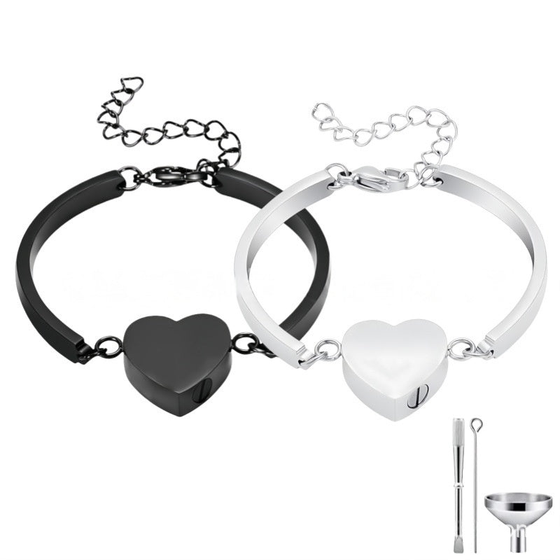 Cremation Urn Heart Bracelet Memorial Jewelry-A034