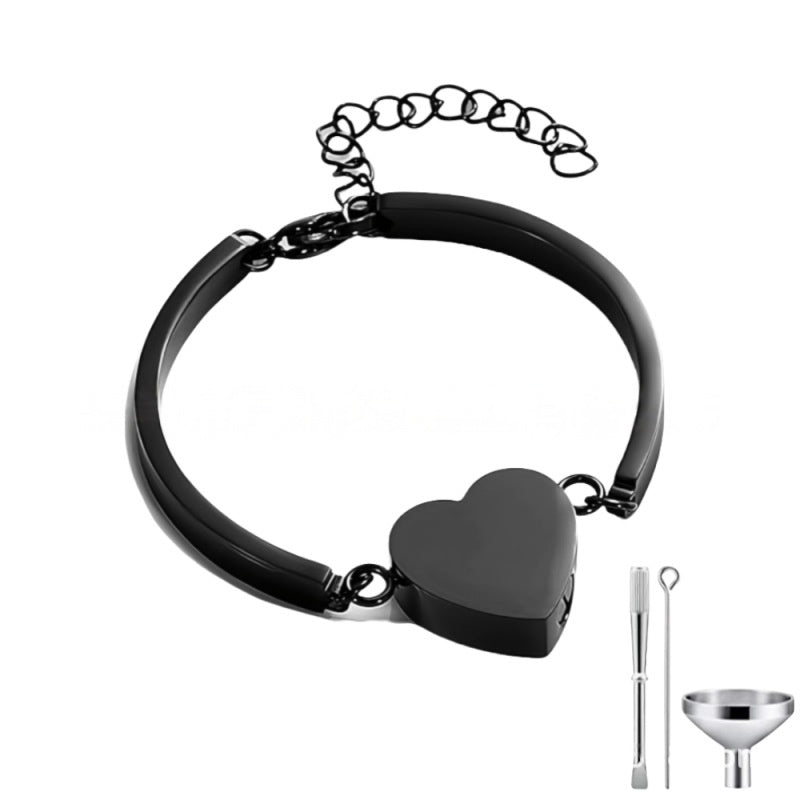 Cremation Urn Heart Bracelet Memorial Jewelry-A034