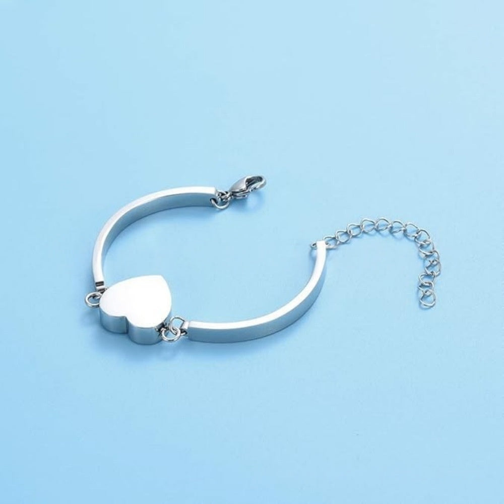 Cremation Urn Heart Bracelet Memorial Jewelry-A034