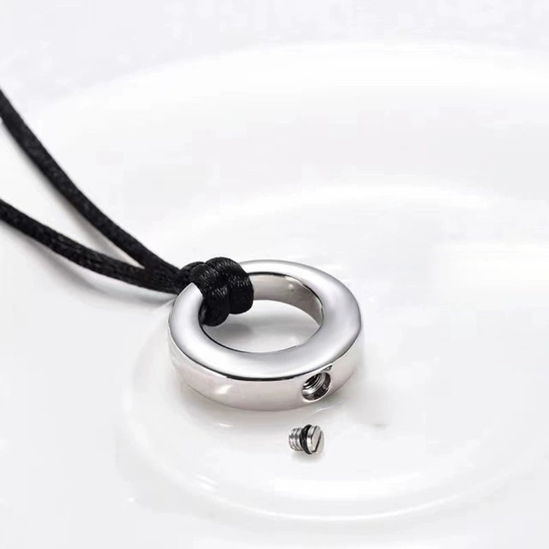 Cremation Urn Necklace Circle Pendant for Ashes-A017