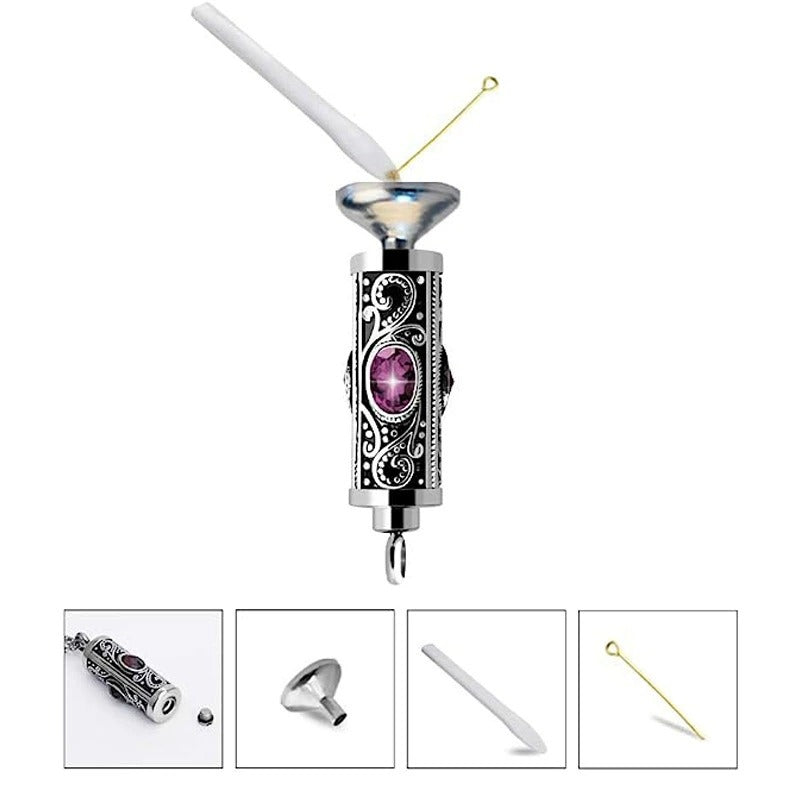 Birthstone Pendant Cremation Urn Necklace -A022