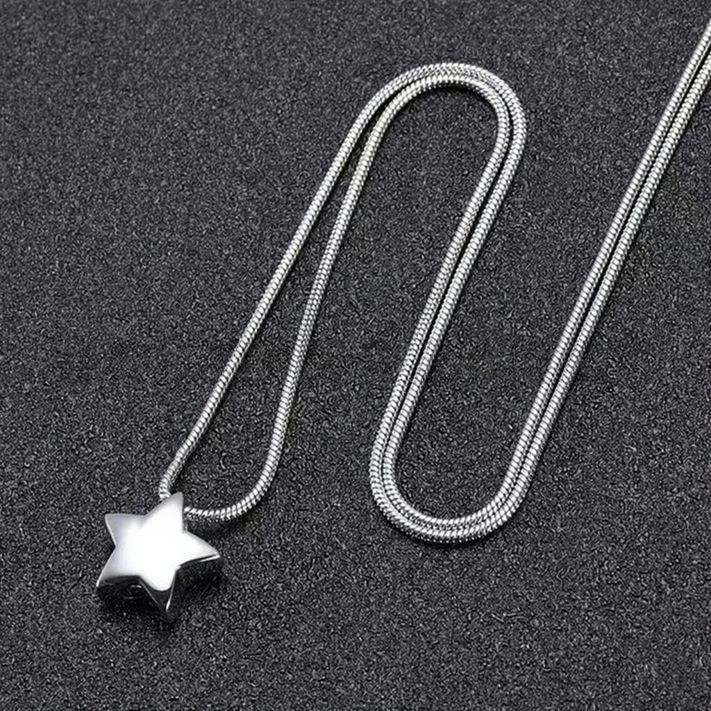 Cremation Urn Necklace Star Pendant Memorial Jewelry-A030