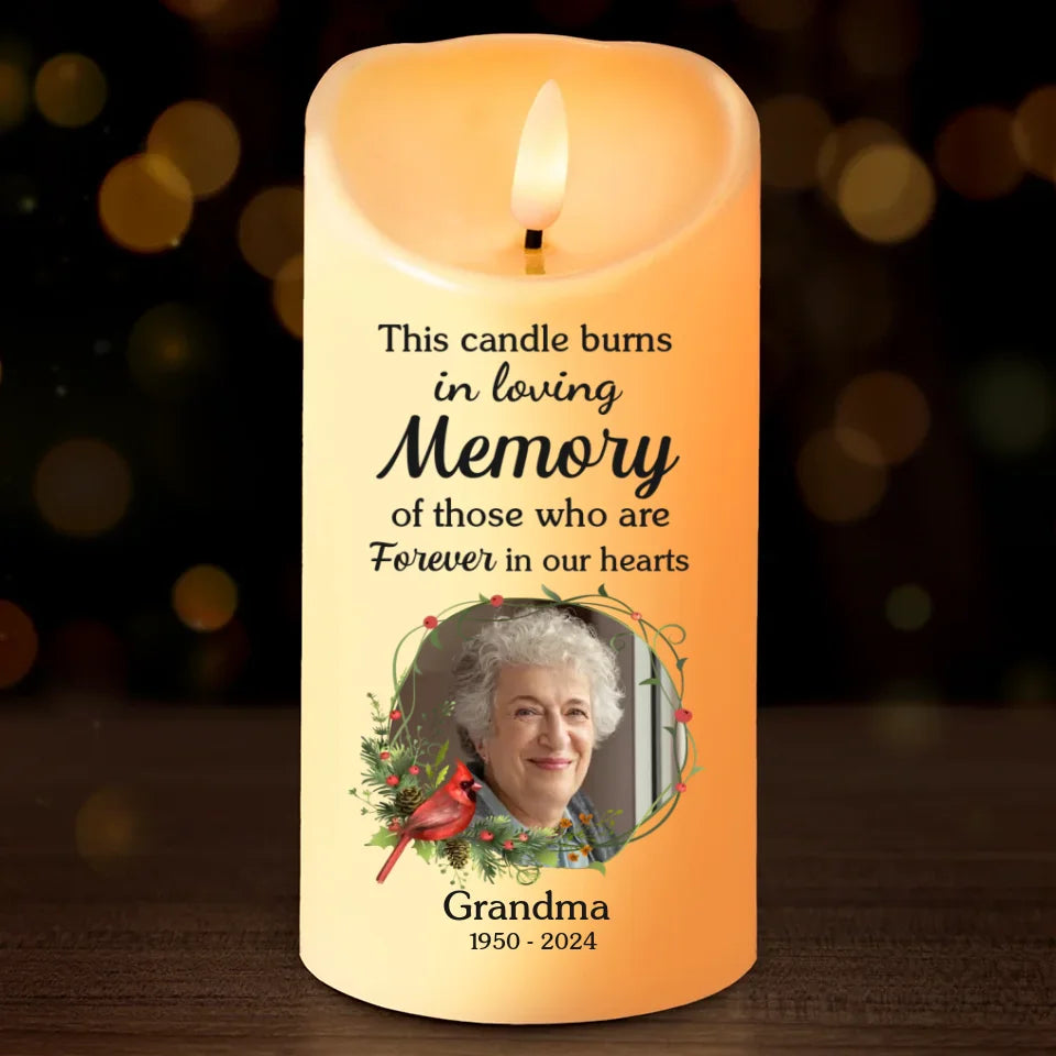 Personalized Custom Photo Memorial LED Candle This Candle Burns - C501