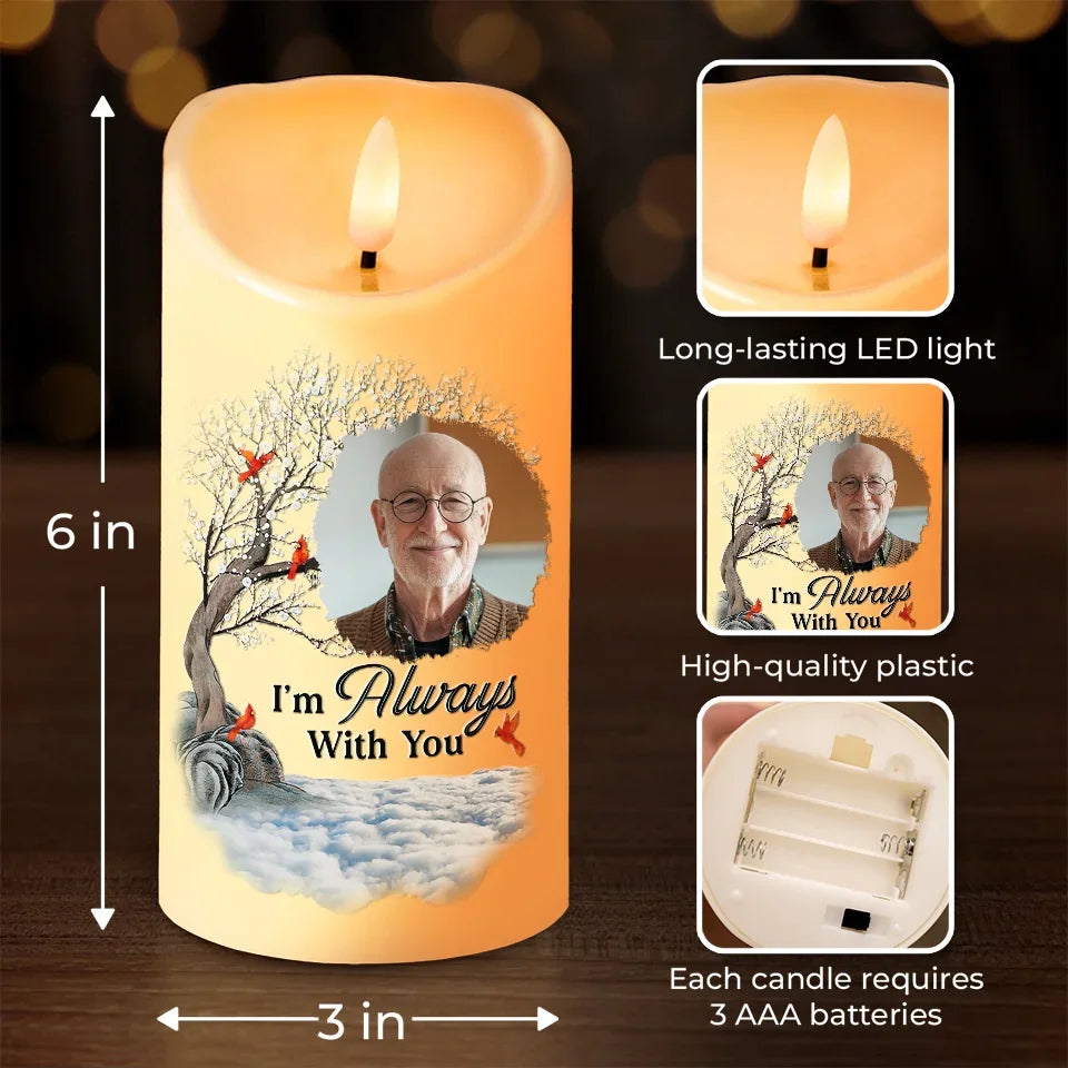 Personalized Custom Photo Memorial LED Candle Always With You - C801