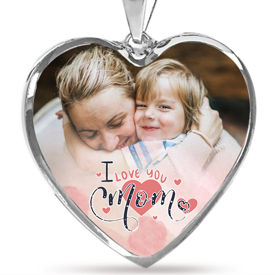 Custom Photo Necklace Adjustable "I Love You Mom” - N082