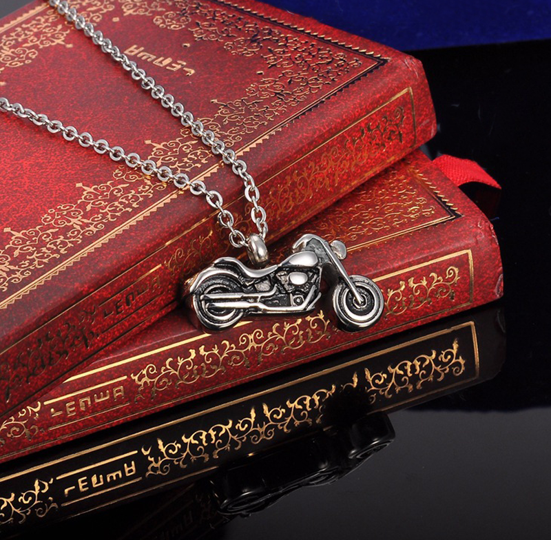Cremation Urn Necklace Motorcycle Pendant for Ashes-A016