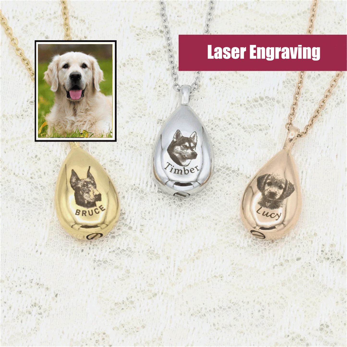 Drop Cremation Urn Teardrop Shaped Necklace for Ashes-A035