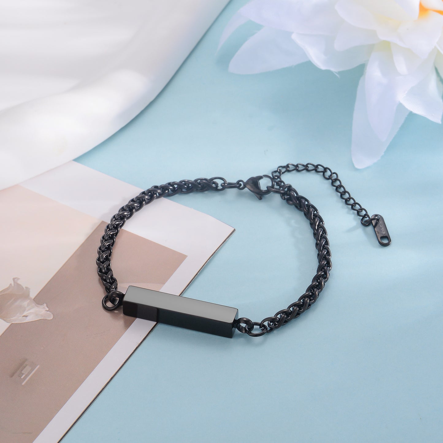 Custom Cuboid Cremation Urn Bracelet Memorial Jewelry-A051