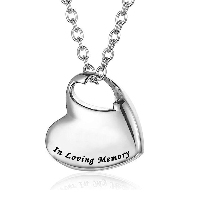 Cremation Urn Necklace Heart Pendant for Ashes-A041