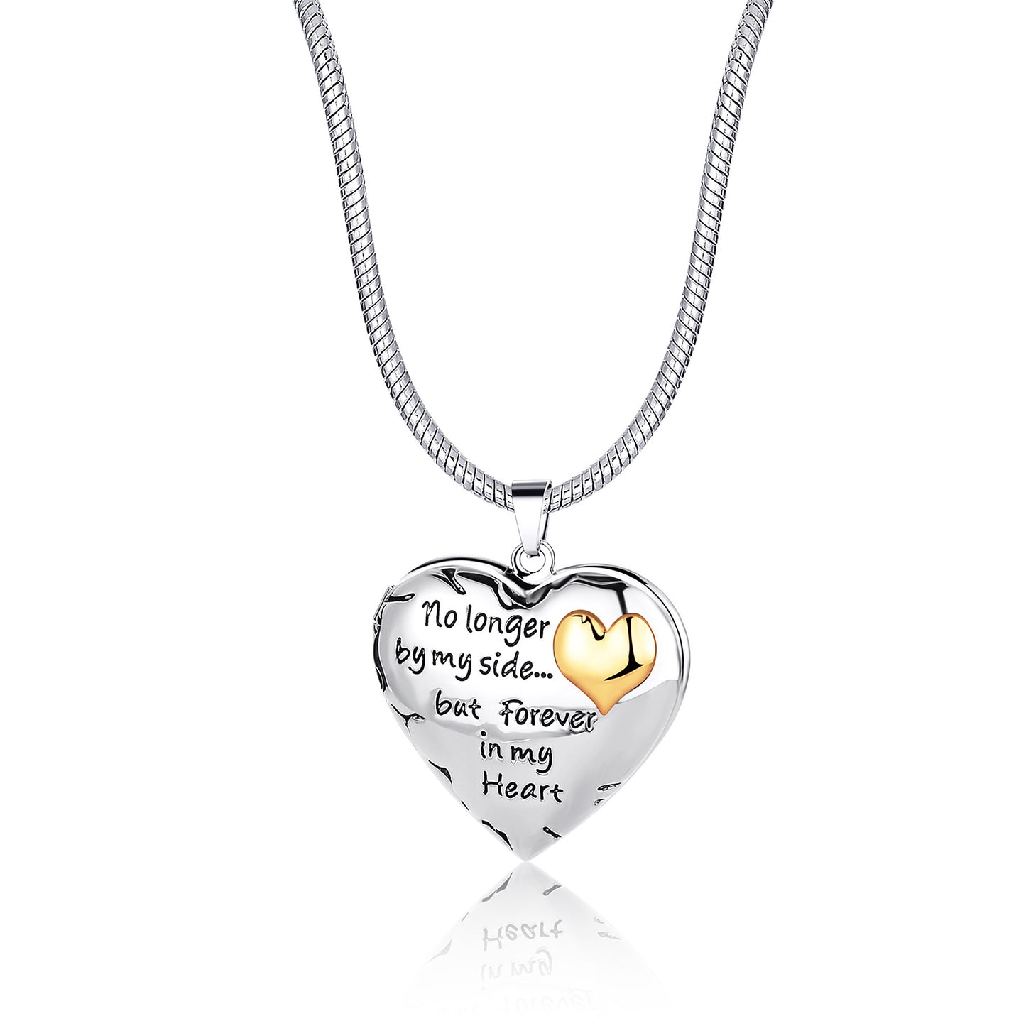 Memorial Photo locket "No Longer By My Side"Necklace With Urn-L018