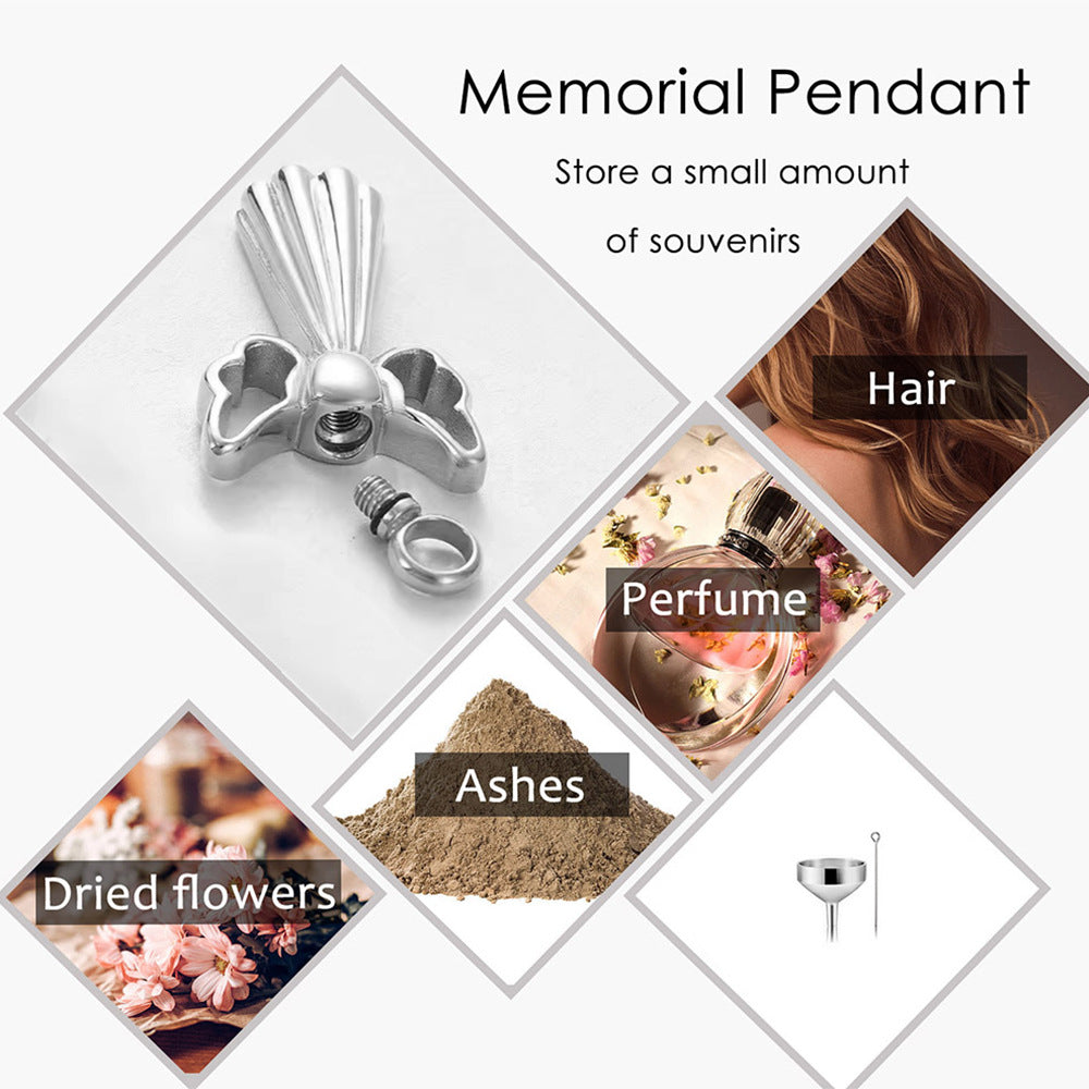 Cremation Urn Necklace Angel Pendant for Ashes-A042