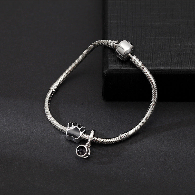 Personalized Photo Projection Bracelet Dog Paw - P055