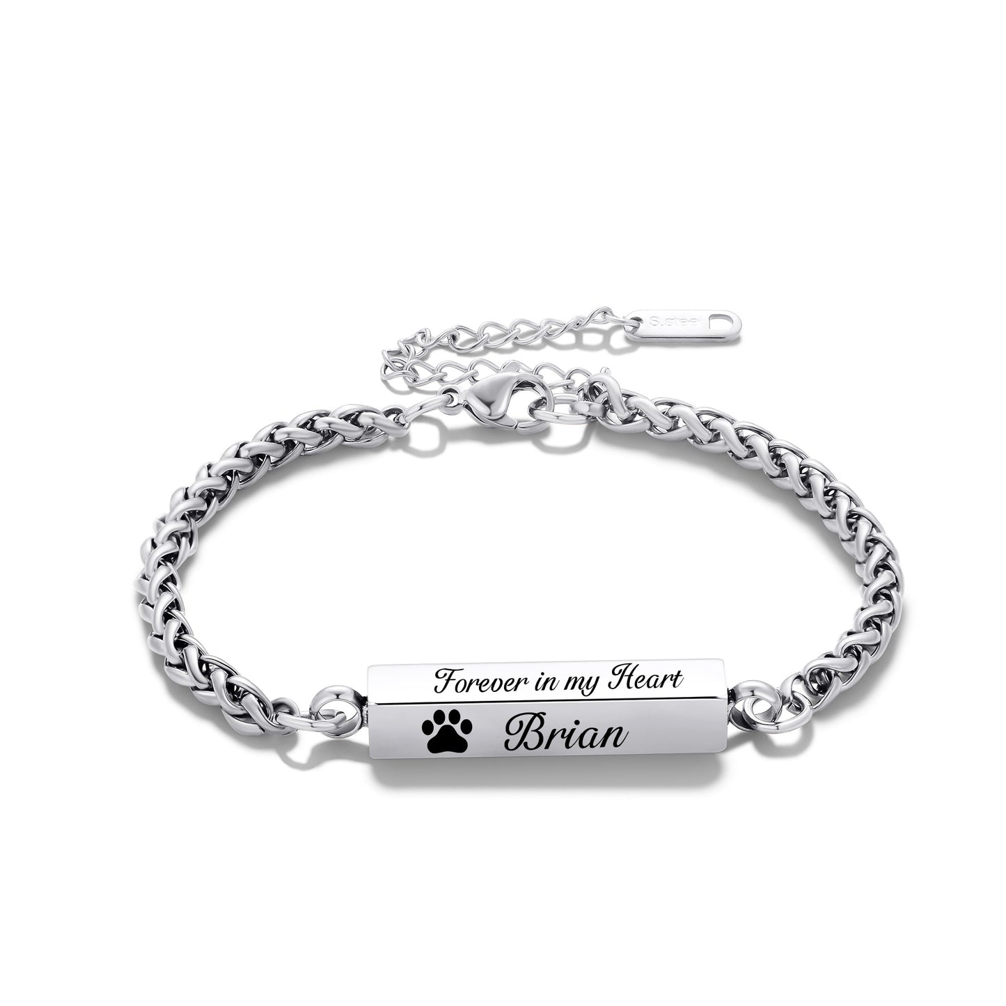 Custom Cuboid Cremation Urn Bracelet Memorial Jewelry-A051