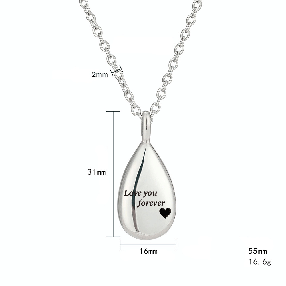 Drop Cremation Urn Teardrop Shaped Necklace for Ashes-A035