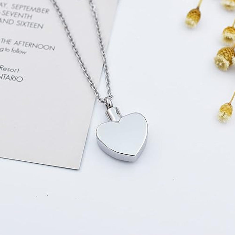 Heart-Shaped Cremation Urn Sunflower Necklace for Ashes-A019