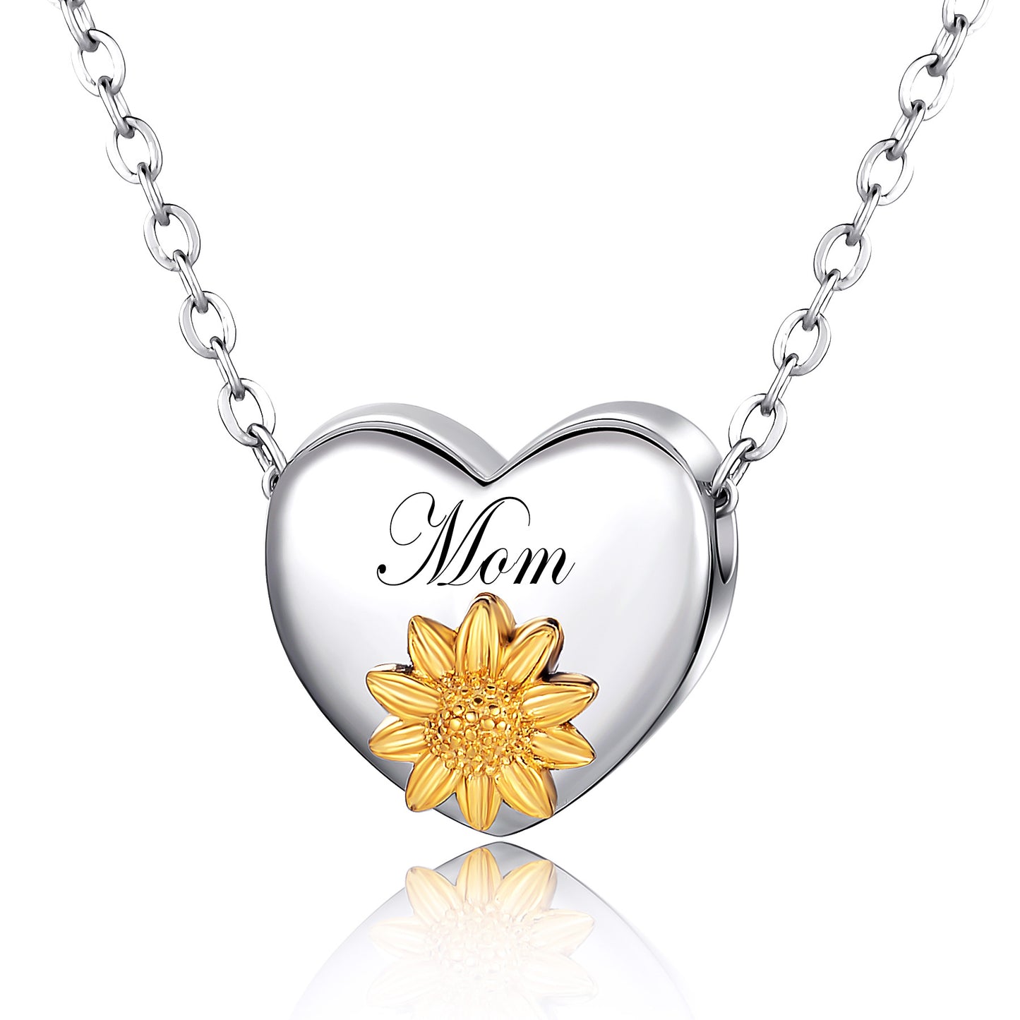 Cremation Urn Necklace Sunflower Pendant Memorial Jewelry-A052