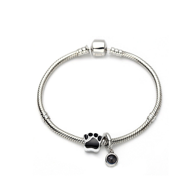 Personalized Photo Projection Bracelet Dog Paw - P055