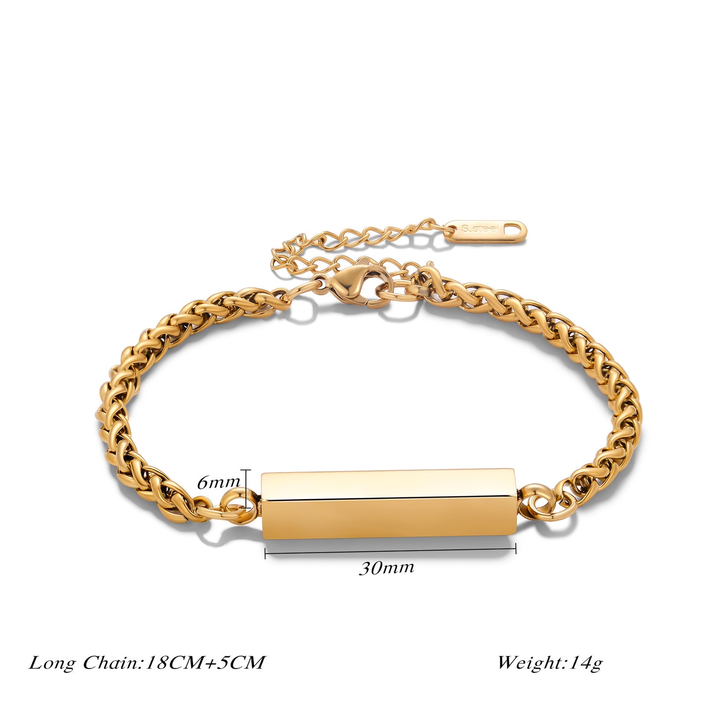 Custom Cuboid Cremation Urn Bracelet Memorial Jewelry-A051