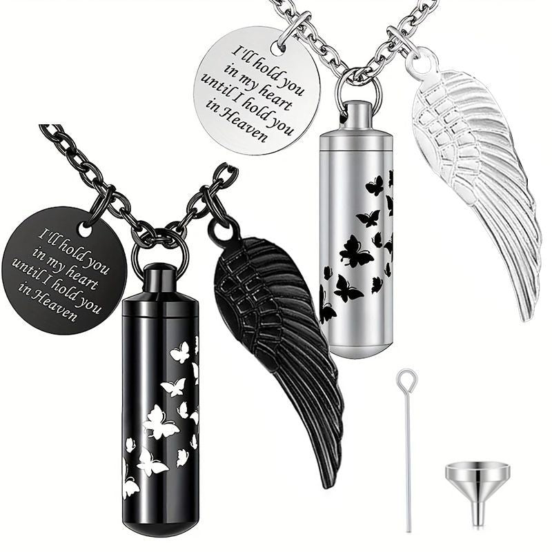 Cremation Urn Necklace Small Cylinder Pendant for Ashes-A043