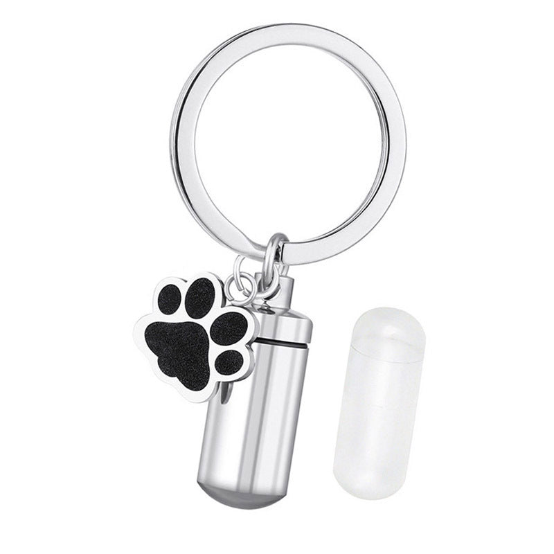 Cremation Cylindrical Urn Keychain for Pet -K027