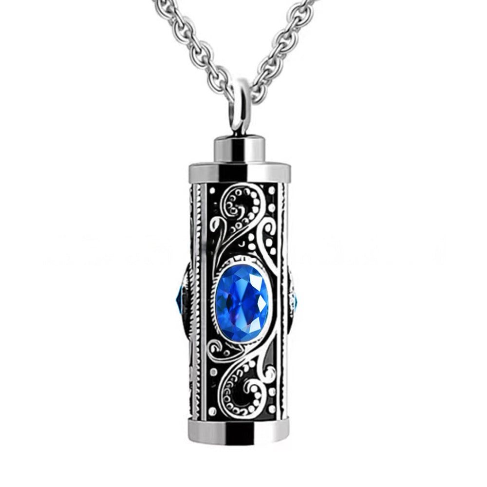 Birthstone Pendant Cremation Urn Necklace -A022
