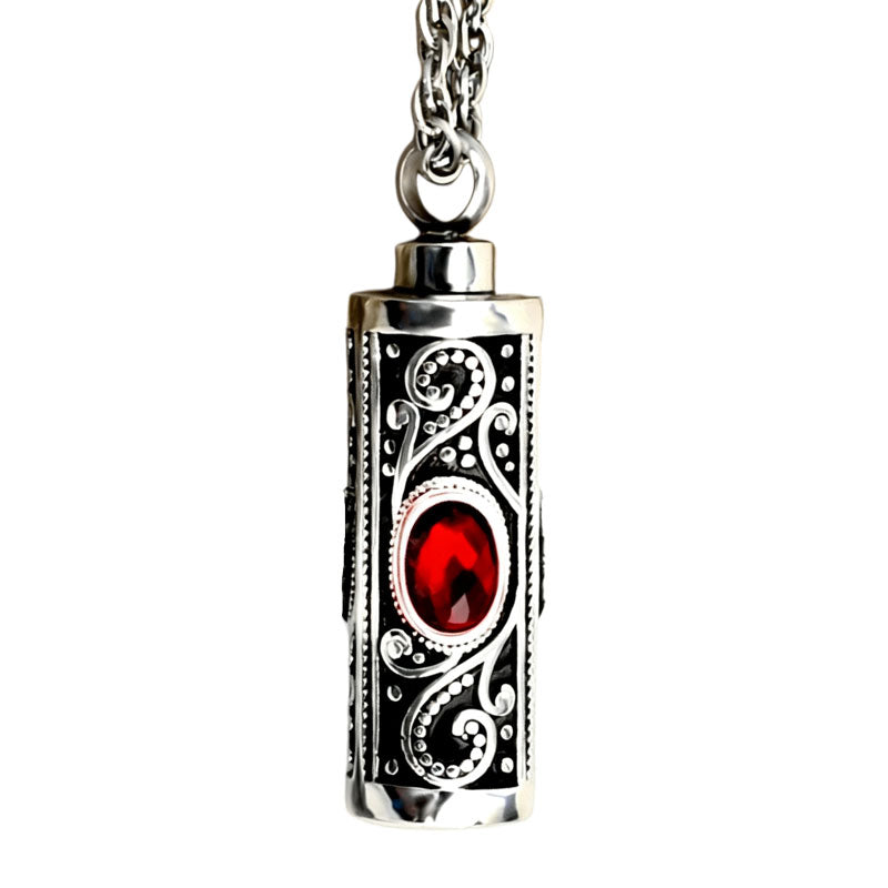 Birthstone Pendant Cremation Urn Necklace -A022