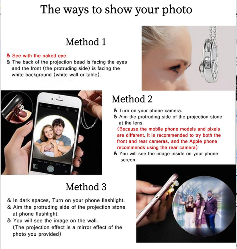 Personalized Photo Projection Necklace Butterfly Pendant  - P064