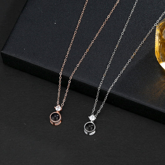 Personalized Photo Projection Necklace 925 Sterling Silver Fashion Style - P020