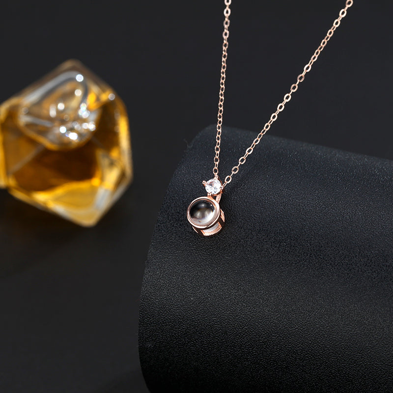 Personalized Photo Projection Necklace 925 Sterling Silver Fashion Style - P020