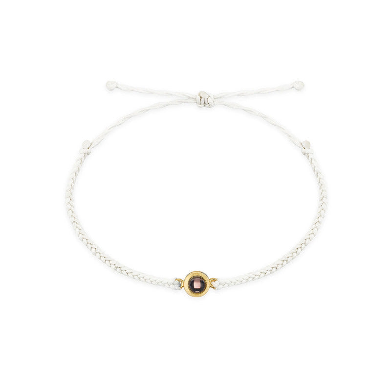 Personalized Photo Projection Bracelet Colorful Braided Rope - P002